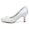 Women's Silk Satin With Flower Closed Toe Spool Heel Evening Shoes