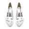 Women's Silk Satin With Flower Closed Toe Spool Heel Wedding Shoes