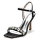 Women's Silk Satin With Rhinestone Peep Toe Ankle Strap Stiletto Heel Evening Shoes