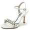 Women's Silk Satin With Ankle Strap Peep Toe Rhinestone Stiletto Heel Evening Shoes