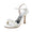 Women's Silk Satin With Ankle Strap Pearl Peep Toe Stiletto Heel Wedding Shoes
