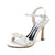 Women's Silk Satin With Ankle Strap Pearl Peep Toe Stiletto Heel Wedding Shoes