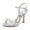 Women's Silk Satin With Ankle Strap Pearl Peep Toe Stiletto Heel Wedding Shoes