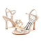 Women's Silk Satin With Ankle Strap Flower Peep Toe Stiletto Heel Party Shoes