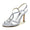 Women's Silk Satin Rhinestone With Ankle Strap Peep Toe Stiletto Heel Evening Shoes