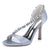 Women's Silk Satin Pearl Peep Toe With Rhinestone Stiletto Heel Evening Shoes