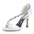 Women's Silk Satin Pearl Peep Toe With Rhinestone Stiletto Heel Evening Shoes