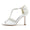 Women's Silk Satin With Peep Toe Ankle Strap Rhinestone Stiletto Heel Party Shoes