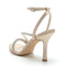 Women's Silk Satin Ankle Strap With Rhinestone Peep Toe Stiletto Heel Evening Shoes