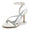 Women's Silk Satin Ankle Strap With Rhinestone Peep Toe Stiletto Heel Evening Shoes