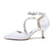 Women's Silk Satin With Ankle Strap Rhinestone Closed Toe Stiletto Heel Wedding Shoes