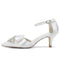 Women's Ankle Strap Silk Satin With Rhinestone Closed Toe Stiletto Heel Evening Shoes