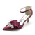 Women's Ankle Strap Silk Satin With Rhinestone Closed Toe Stiletto Heel Evening Shoes