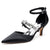 Women's Silk Satin With Ankle Strap Rhinestone Closed Toe Stiletto Heel Evening Shoes