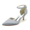 Women's Silk Satin With Ankle Strap Closed Toe Stiletto Heel Wedding Shoes