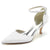 Women's Silk Satin With Ankle Strap Closed Toe Stiletto Heel Wedding Shoes