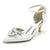 Women's Silk Satin With Rhinestone Ankle Strap Closed Toe Stiletto Heel Wedding Shoes
