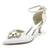 Women's Silk Satin With Rhinestone Closed Toe Ankle Strap Stiletto Heel Wedding Shoes