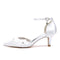 Women's Silk Satin With Ankle Strap Flower Closed Toe Stiletto Heel Party Shoes