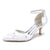Women's Silk Satin With Ankle Strap Flower Closed Toe Stiletto Heel Party Shoes