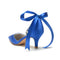 Women's Silk Satin With Ankle Strap Lace-up Rhinestone Closed Toe Stiletto Heel Wedding Shoes