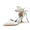 Women's Silk Satin With Ankle Strap Lace-up Rhinestone Closed Toe Stiletto Heel Wedding Shoes