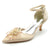 Women's Silk Satin With Ankle Strap Bowknot Rhinestone Closed Toe Stiletto Heel Wedding Shoes