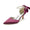 Women's Silk Satin With Lace-up Pearl Ankle Strap Closed Toe Stiletto Heel Party Shoes