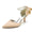 Women's Silk Satin With Lace-up Pearl Ankle Strap Closed Toe Stiletto Heel Party Shoes