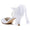 Women's Silk Satin With Lace-up Pearl Closed Toe Ankle Strap Stiletto Heel Wedding Shoes