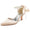 Women's Silk Satin With Lace-up Pearl Closed Toe Ankle Strap Stiletto Heel Wedding Shoes