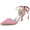 Women's Silk Satin With Lace-up Pearl Closed Toe Ankle Strap Stiletto Heel Wedding Shoes