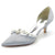 Women's Silk Satin With Pearl Closed Toe Stiletto Heel Wedding Shoes