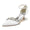 Women's Silk Satin Ankle Strap With Rhinestone Stiletto Heel Closed Toe Wedding Shoes