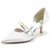 Women's Silk Satin With Pearl Closed Toe Stiletto Heel Party Shoes