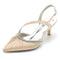 Women's Silk Satin With Ankle Strap Stiletto Heel Rhinestone Closed Toe Party Shoes