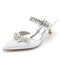 Women's Silk Satin Closed Toe Rhinestone Stiletto Heel Evening Shoes