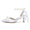 Women's Silk Satin With Ankle Strap Lace-up Pearl Closed Toe Stiletto Heel Wedding Shoes