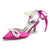 Women's Silk Satin With Ankle Strap Lace-up Pearl Closed Toe Stiletto Heel Wedding Shoes