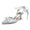 Women's Silk Satin With Ankle Strap Lace-up Pearl Closed Toe Stiletto Heel Wedding Shoes