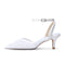 Women's Lace Silk Satin With Closed Toe Ankle Strap Stiletto Heel Evening Shoes