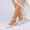 Women's Lace Silk Satin With Closed Toe Ankle Strap Stiletto Heel Evening Shoes