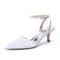 Women's Lace Silk Satin With Closed Toe Ankle Strap Stiletto Heel Evening Shoes