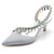 Women's Silk Satin With Rhinestone Tassel Closed Toe Stiletto Heel Wedding Shoes