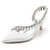 Women's Silk Satin With Rhinestone Tassel Closed Toe Stiletto Heel Wedding Shoes
