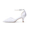 Women's Lace Silk Satin With Ankle Strap Closed Toe Stiletto Heel Evening Shoes