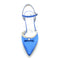 Women's Silk Satin With Ankle Strap Pearl Closed Toe Stiletto Heel Evening Shoes
