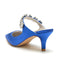 Women's Silk Satin With Rhinestone Closed Toe Stiletto Heel Party Shoes