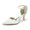 Women's Silk Satin Rhinestone Ankle Strap Closed Toe Stiletto Heel Wedding Shoes