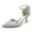 Women's Silk Satin Rhinestone Ankle Strap Closed Toe Stiletto Heel Wedding Shoes